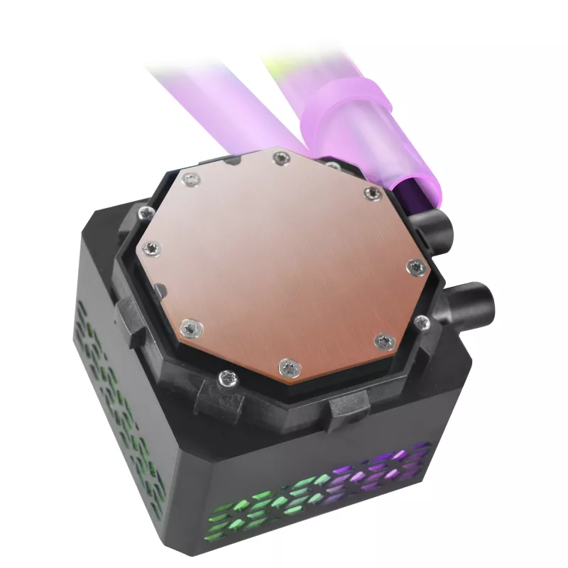 Mars Gaming ML-ULTRA360 Black – skystas CPU aušinimas, TDP 650W, begalinis veidrodis, 3 tylūs FDB ARGB ventiliatoriai, ARGB vamzdeliai, universalus multisocket