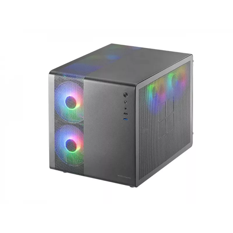 Mini Tower PC Mars Gaming MC-400 White 2x 120mm priekiniai ventiliatoriai