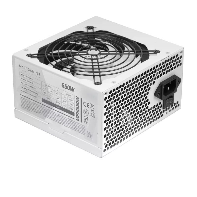 Maitinimo blokas Mars Gaming MPIII650 650 W 20+4 pin ATX ATX Baltas