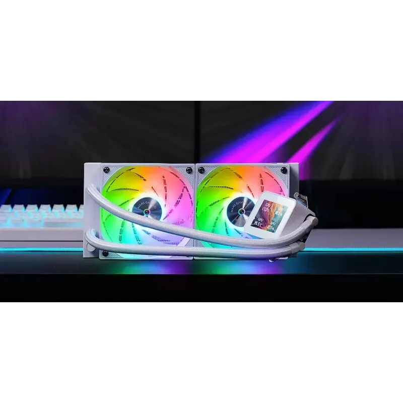 Mars Gaming ML-VISION240W skysčių aušinimo CPU aušintuvas, 240 mm, RGB, baltas
