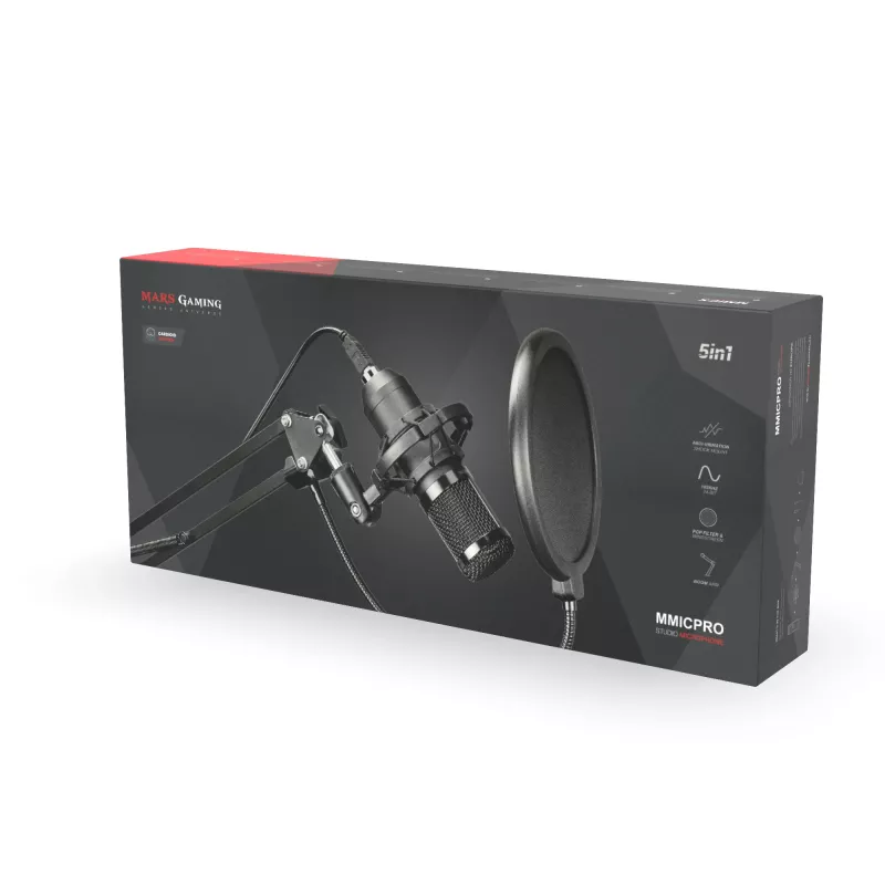 Mars Gaming Ultra-high Definition mikrofonas transliacijoms juodas