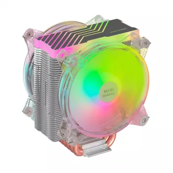 Mars Gaming MCPU66 Triple ARGB procesoriaus aušintuvas 6 šilumos vamzdeliai HCT TDP 220W 2 ventiliatoriai 12cm