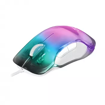 Mars Gaming MMGLOW Chroma-Glow RGB žaidimų pelė veidrodiniu paviršiumi itin lengva 12800 DPI balta