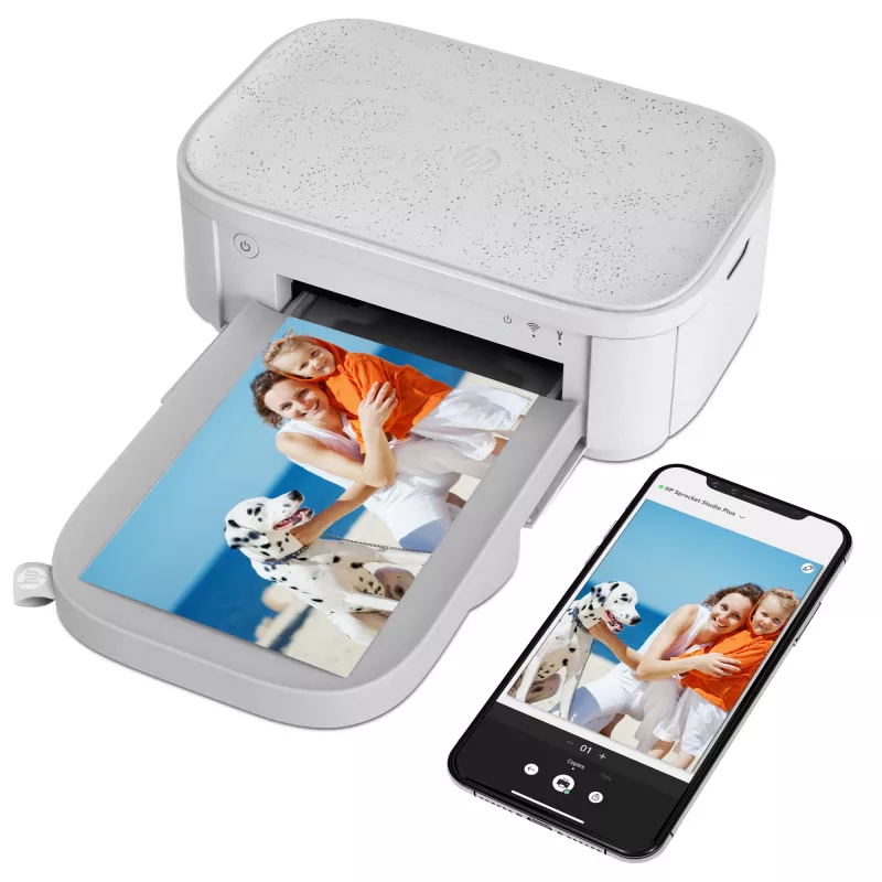 HP Sprocket Studio Plus nuotraukų spausdintuvas (dažų sublimacija, 300x300 DPI, 10x15 cm, Wi-Fi)