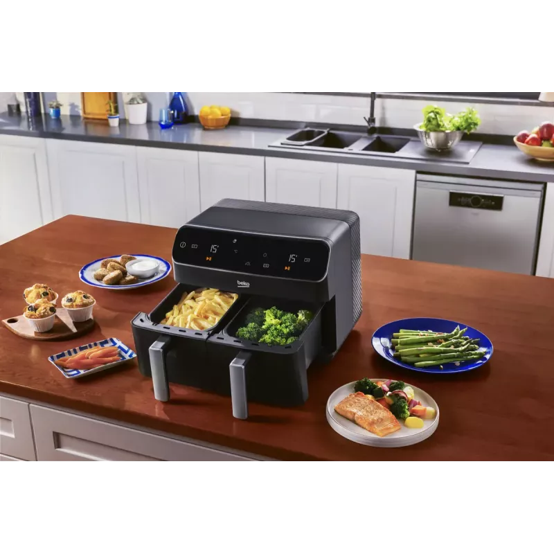 Karšto oro gruzdintuvė Beko FRL5388B ExpertFry 8,5 L 2400 W juoda su jutikliniais valdikliais
