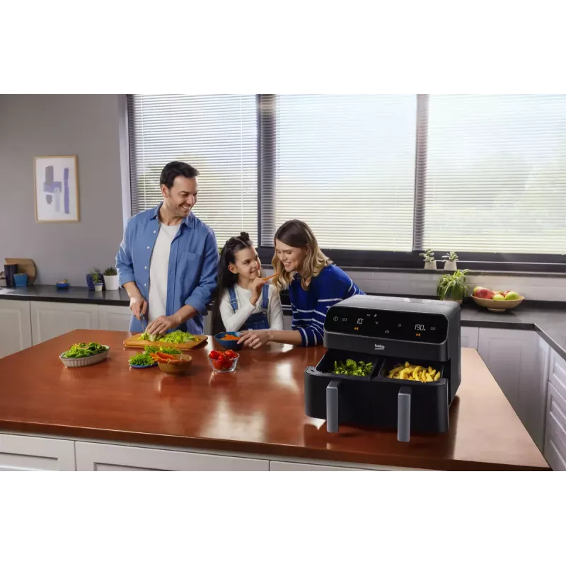 Karšto oro gruzdintuvė Beko FRL5388B ExpertFry 8,5 L 2400 W juoda su jutikliniais valdikliais