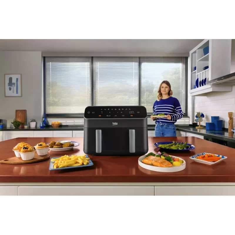 Karšto oro gruzdintuvė Beko FRL5388B ExpertFry 8,5 L 2400 W juoda su jutikliniais valdikliais