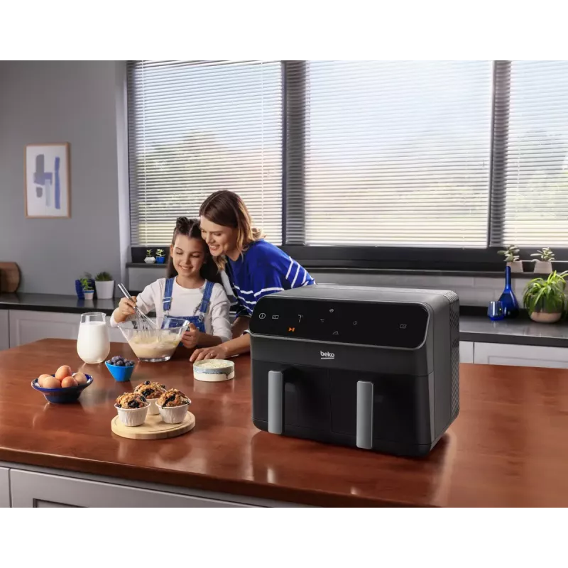 Karšto oro gruzdintuvė Beko FRL5388B ExpertFry 8,5 L 2400 W juoda su jutikliniais valdikliais