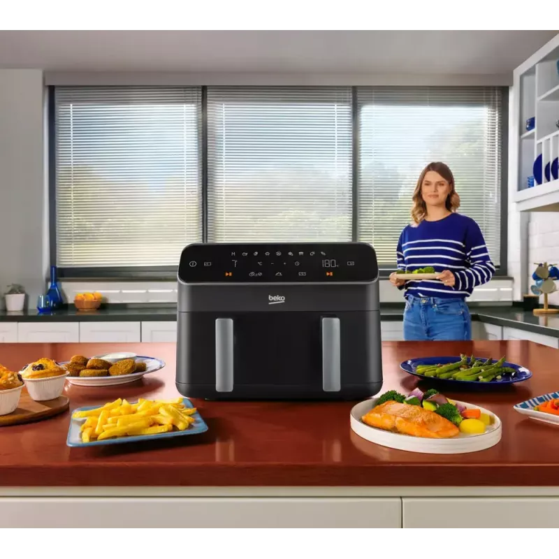 Karšto oro gruzdintuvė Beko FRL5388B ExpertFry 8,5 L 2400 W juoda su jutikliniais valdikliais