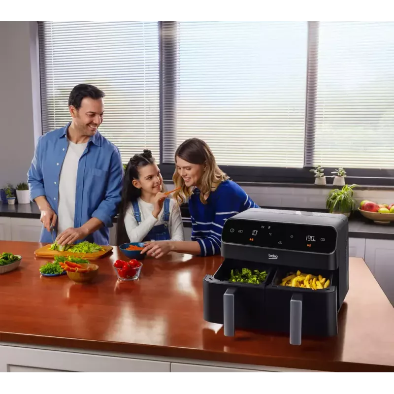 Karšto oro gruzdintuvė Beko FRL5388B ExpertFry 8,5 L 2400 W juoda su jutikliniais valdikliais