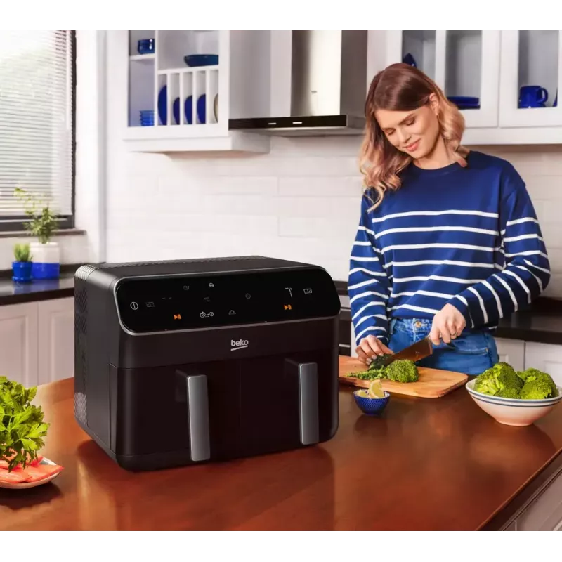 Karšto oro gruzdintuvė Beko FRL5388B ExpertFry 8,5 L 2400 W juoda su jutikliniais valdikliais