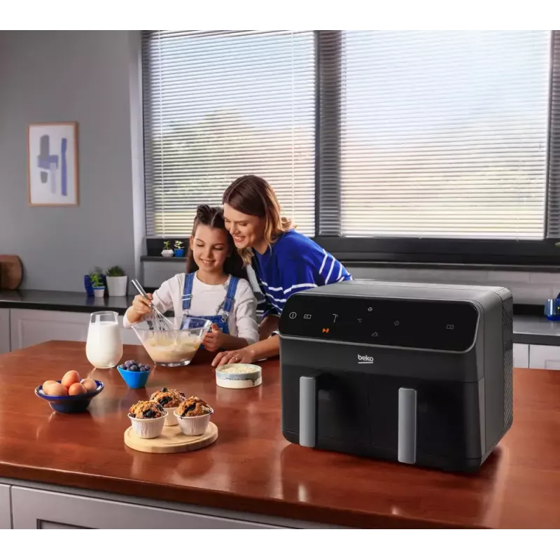 Karšto oro gruzdintuvė Beko FRL5388B ExpertFry 8,5 L 2400 W juoda su jutikliniais valdikliais