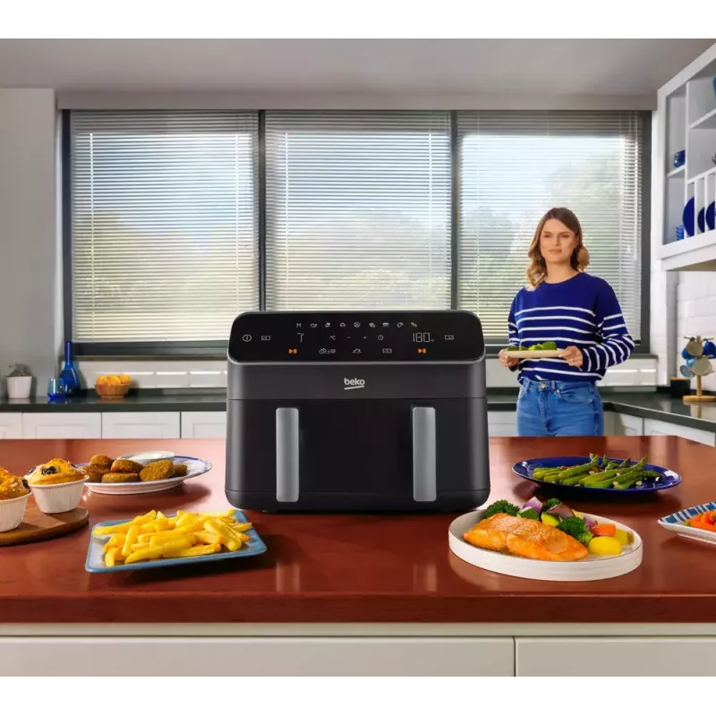 Karšto oro gruzdintuvė BEKO FRL3374B 7,6 L 1750 W Juoda, liečiamas valdymas, 9 programos, 35–200 °C