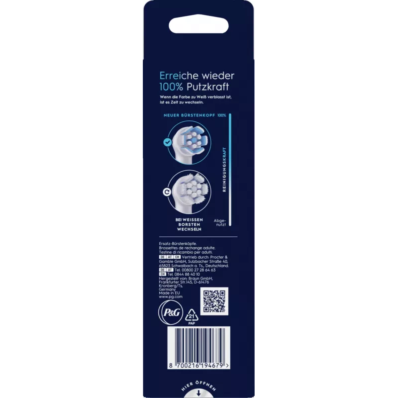 Oral-B dantų šepetėlio galvutė 6 vnt. Balta