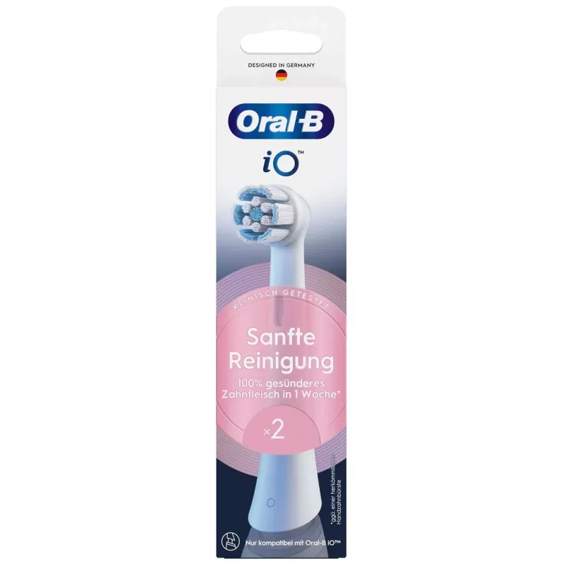 Pakeičiamieji šepetėlių antgaliai Oral-B iO Gentle Cleaning White, 2 vnt.