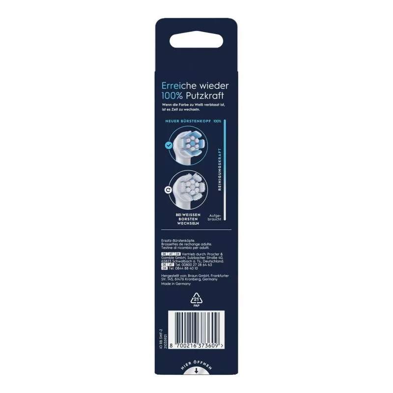 Pakeičiamieji šepetėlių antgaliai Oral-B iO Gentle Cleaning White, 2 vnt.