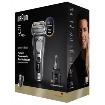 Folijos skustuvas Braun Series 9 Pro+ 9675cc pilkai sidabrinis nerūdijantis plienas