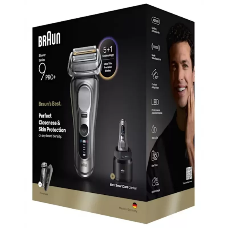 Folijos skustuvas Braun Series 9 Pro+ 9675cc pilkai sidabrinis nerūdijantis plienas