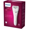 Philips Epilatorius Series 8000 BRE715/00 šlapiam ir sausam naudojimui, sidabrinis, baltas, 32 pincetai, 70400 aps./min., akumuliatorius, 15 V, įmontuota baterija