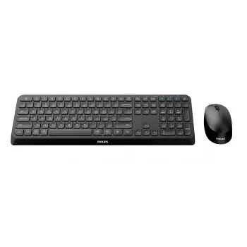 Philips 4000 serijos SPT6407B/31 belaidė klaviatūra su pele, RF + Bluetooth, QWERTY, juoda