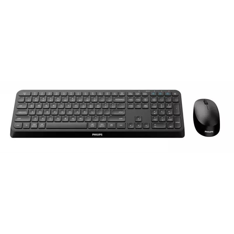 Philips 4000 serijos SPT6407B/31 belaidė klaviatūra su pele, RF + Bluetooth, QWERTY, juoda