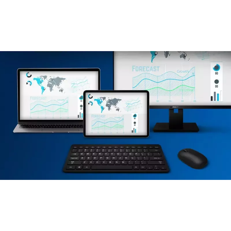 Philips 4000 serijos SPT6407B/31 belaidė klaviatūra su pele, RF + Bluetooth, QWERTY, juoda