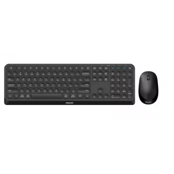 Philips 4000 serijos SPT6407B/31 belaidė klaviatūra su pele, RF + Bluetooth, QWERTY, juoda