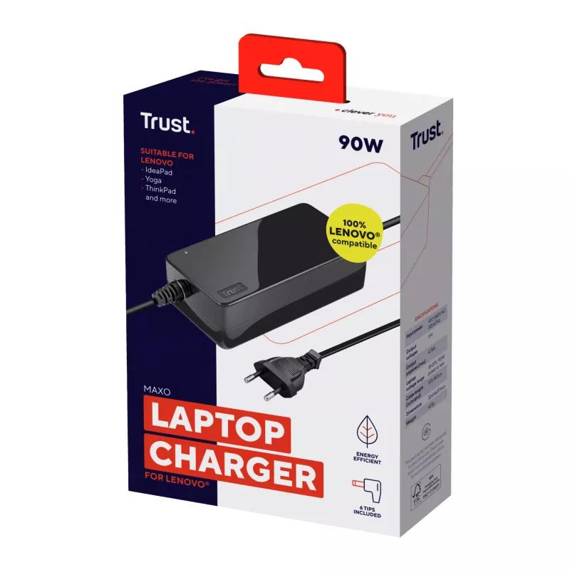 Trust 23394 maitinimo adapteris / keitiklis vidaus naudojimui 90 W juodas
