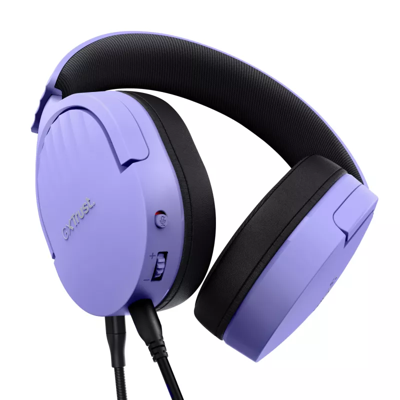 Ausinės Trust GXT 489P FAYZO, laidinės, žaidimams, juodos, violetinės