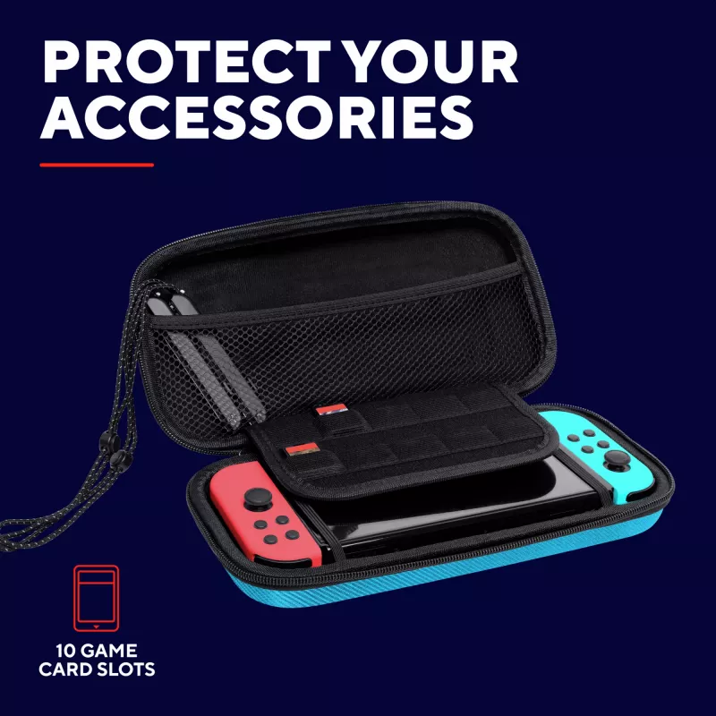 Trust GXT 1248S kietas dėklas Nintendo Switch, Switch OLED, Switch Lite – Juoda, Mėlyna, Raudona