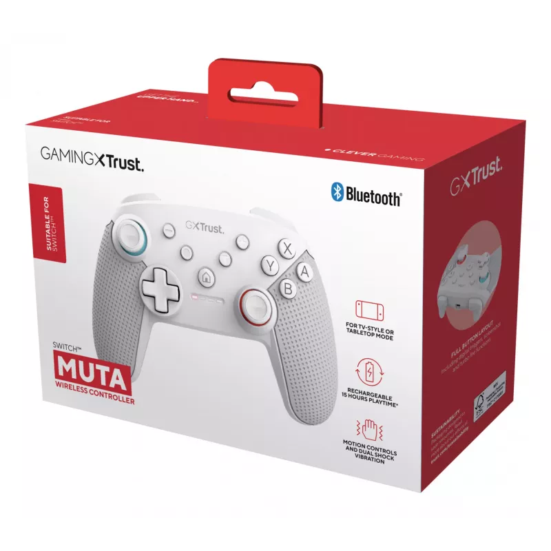 Trust GXT 1246W MUTA Baltas belaidis Bluetooth valdiklis Nintendo Switch, Switch Lite