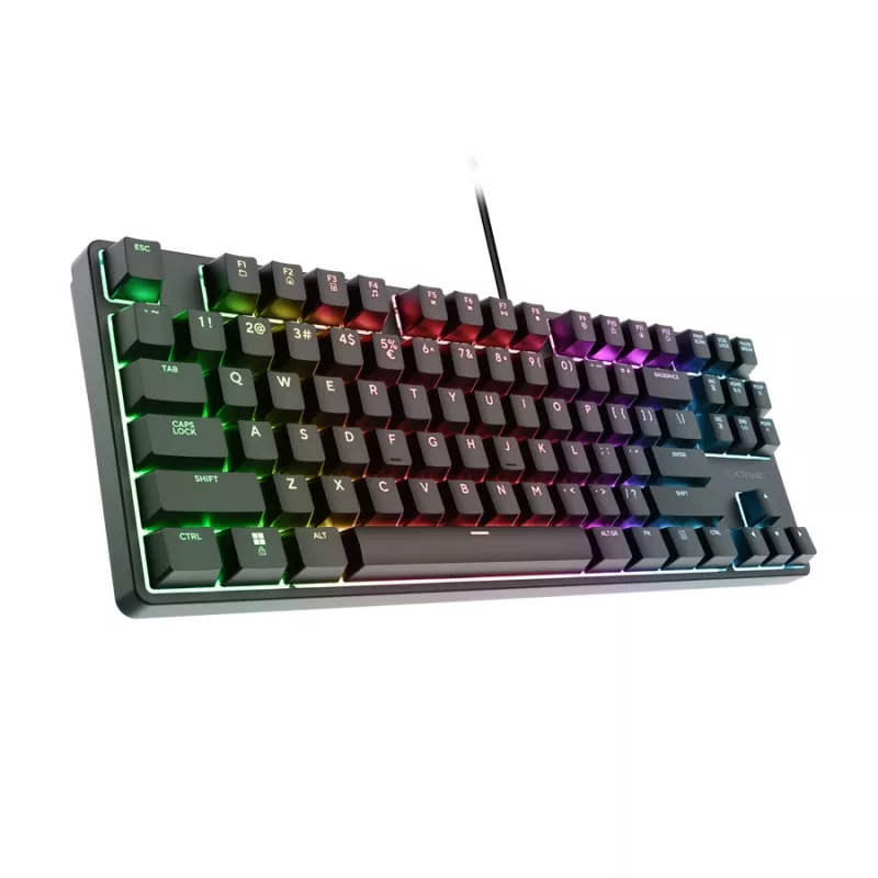 Trust GXT 864 Cada mechaninė žaidimų klaviatūra TKL RGB USB QWERTY juoda