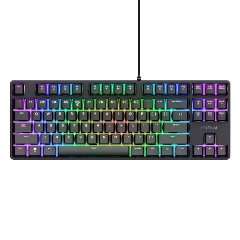 Trust GXT 864 Cada mechaninė žaidimų klaviatūra TKL RGB USB QWERTY juoda