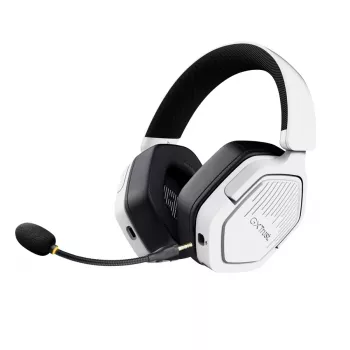 Ausinės Trust GXT 493PS Carus, laidinės ir belaidės, ausinė juosta, žaidimams, Bluetooth, balta