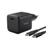 Įkroviklis TRUST Maxo itin mažas 65W GaN USB-C juodas su 2 m laidu