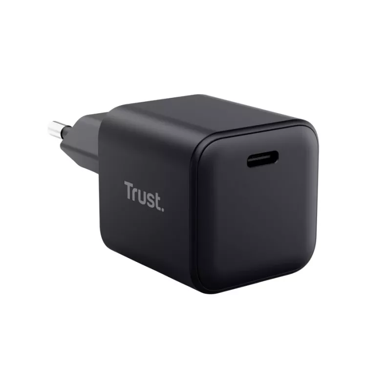 Įkroviklis TRUST Maxo itin mažas 65W GaN USB-C juodas su 2 m laidu