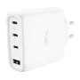TRUST Maxo 65W greitasis AC sieninis įkroviklis, 3x USB-C, 20V maks., 2 m laidas, baltas