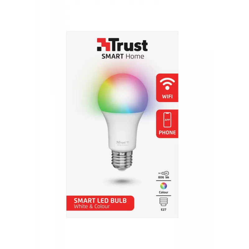 Išmanioji lemputė TRUST 71281 – Wi‑Fi, E27, balta, 60×60×108 mm