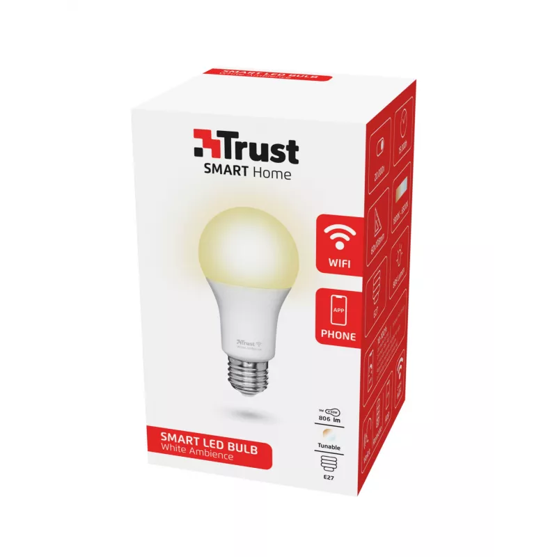 Trust 71285 išmanioji LED lemputė E27, balta, Wi-Fi