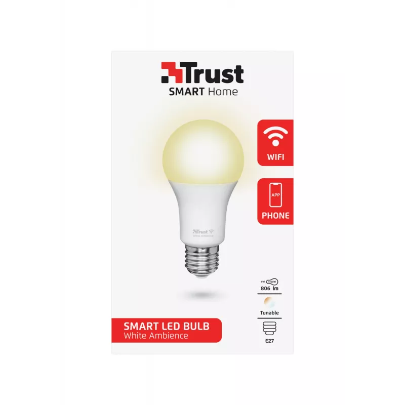 Trust 71285 išmanioji LED lemputė E27, balta, Wi-Fi