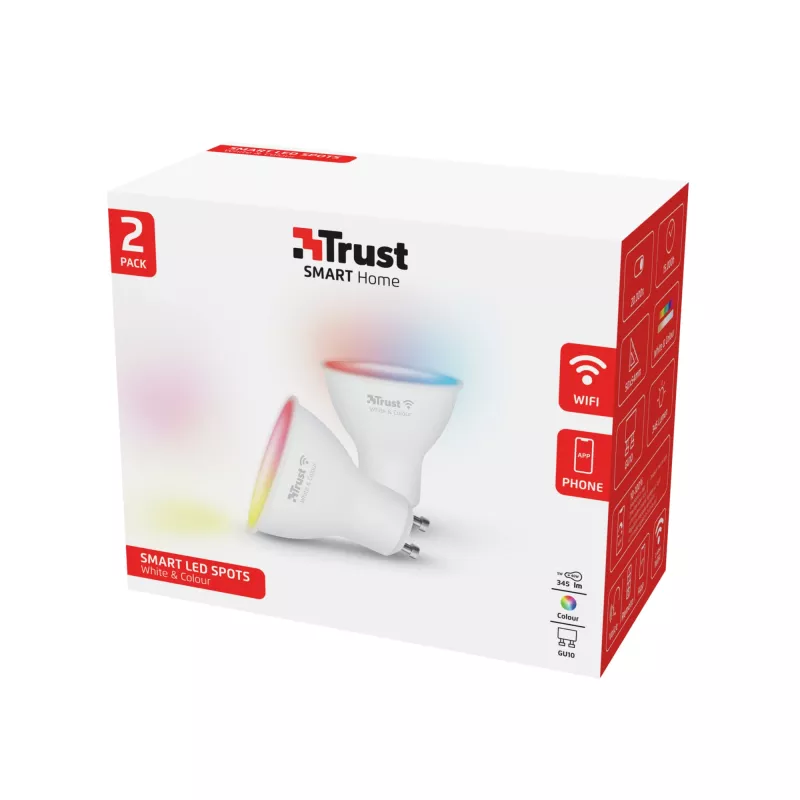 Išmanioji lemputė Trust 71292 Wi-Fi balta 50mm x 50mm x 54mm