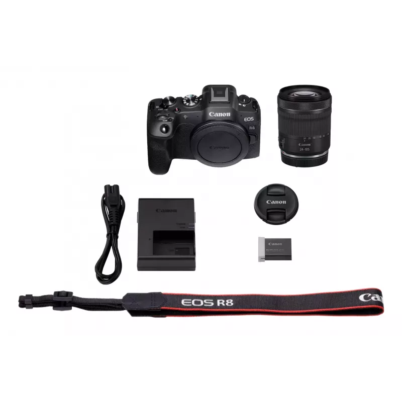 Canon EOS R8 + RF 24-105mm F4-7.1 IS STM veidrodinis fotoaparatas 24,2 MP CMOS 6000 x 4000 pikselių juodas