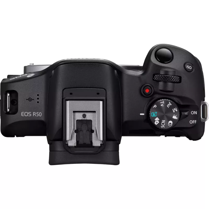 Canon EOS R50 veidrodinis fotoaparatas su objektyvais RF-S 18-45mm ir RF 75-300mm (24,2 MP, juodas)