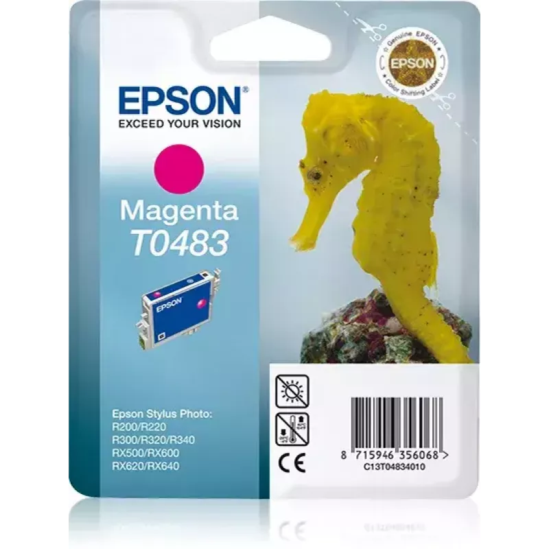 Epson T0483 C13T04834010 original rašalo kasetė, rausvai violetinė (magenta)