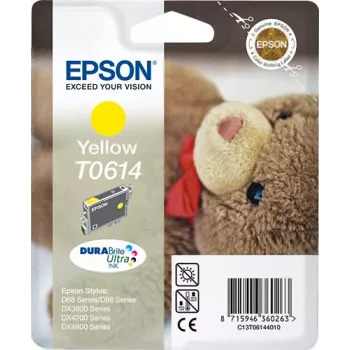 Epson Teddybear vienetinis geltonas kasetė T0614 DURABrite Ultra rašalas, pigmentinis, 8 ml, 1 vnt.