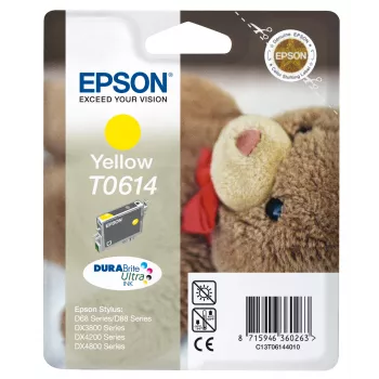 Epson Teddybear vienetinis geltonas kasetė T0614 DURABrite Ultra rašalas, pigmentinis, 8 ml, 1 vnt.