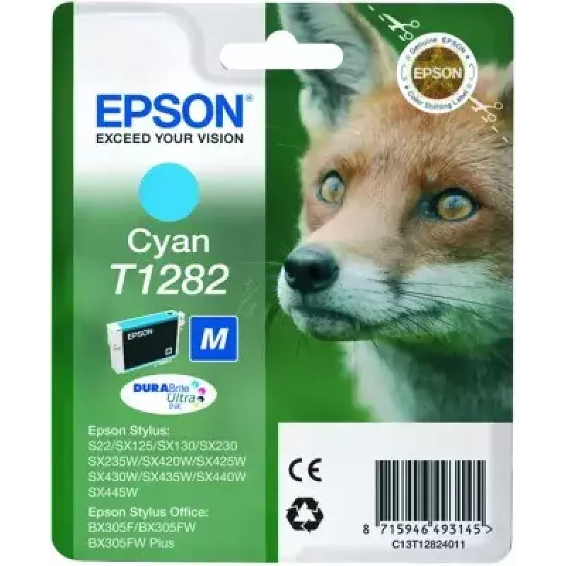 Epson Fox Singlepack Cyan T1282 DURABrite Ultra rašalinė kasetė