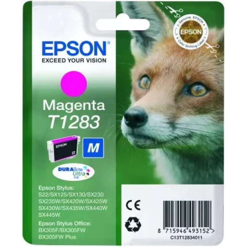 Epson Fox Singlepack Magenta T1283 DURABrite Ultra rašalinė kasetė