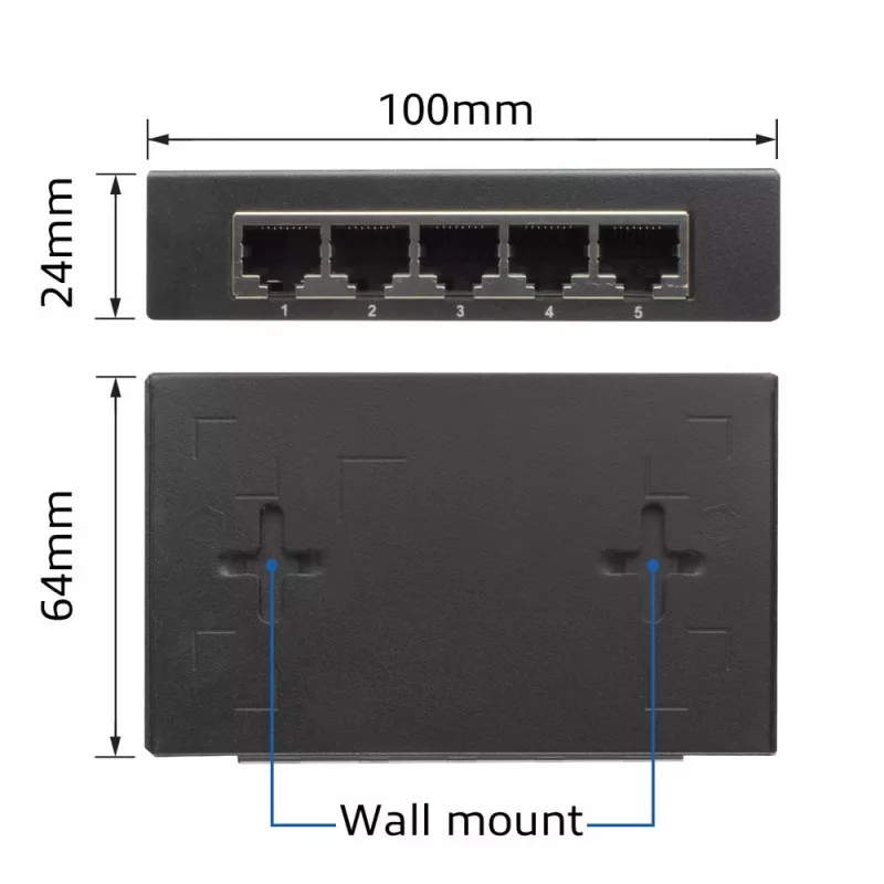 Nevaldomas jungiklis ACT AC4415 Gigabit Ethernet 5 prievadai 10 Gbit/s