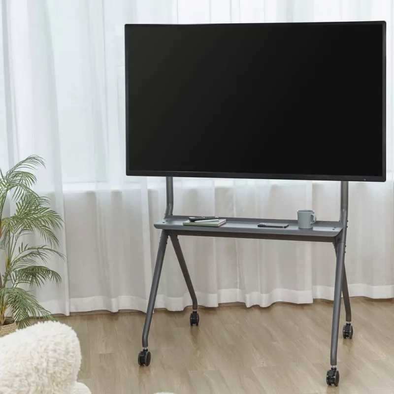 ACT Mobilus TV/monitoriaus stovas ant ratukų, 50–86 colių, VESA, aliuminis, plastikas, plienas, pilka